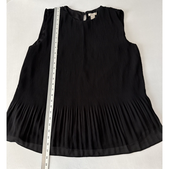 H&M Women’s M Whimsigoth Pleated Sleeveless Tunic Sheer Lined Blouse Boho Chic - Picture 7 of 8